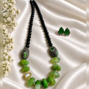 Agates with onyx stones and marcasite spacers