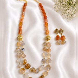 Agates with nuggets Hand knotted