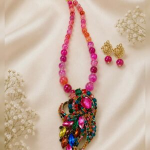 Agates graduated with brooch pendant