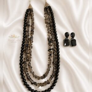 Agates with chip stone and stone earrings