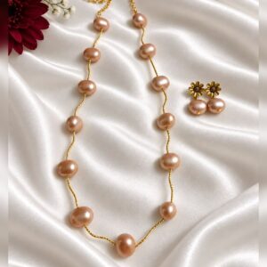 Shell pearls with brass connectors